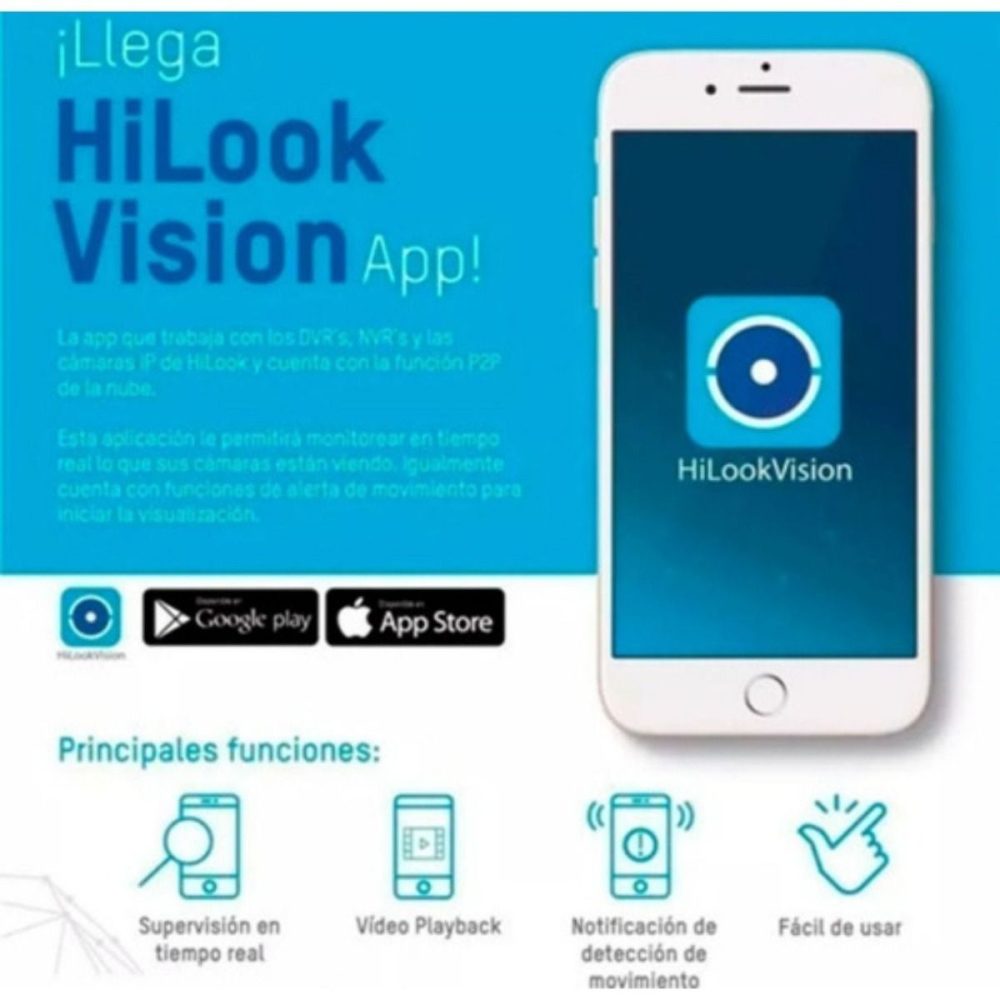 Kit de Seguridad Hikvisión Hilok Dvr 4ch incluye 4 Camaras 1080P + Disco 1 Tb