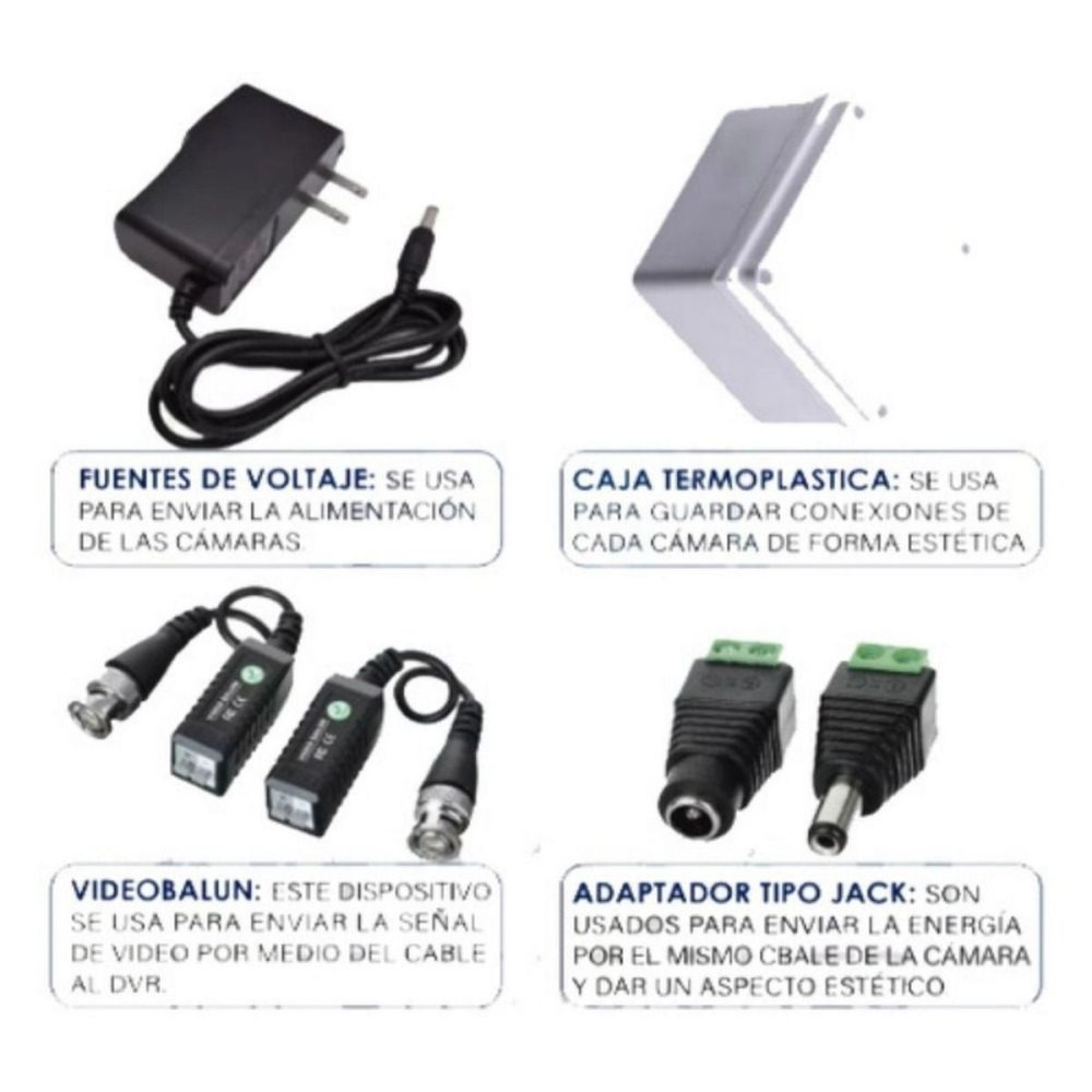 Kit de Seguridad Hikvisión Hilok Dvr 8ch incluye 8 Camaras 1080P + Cable