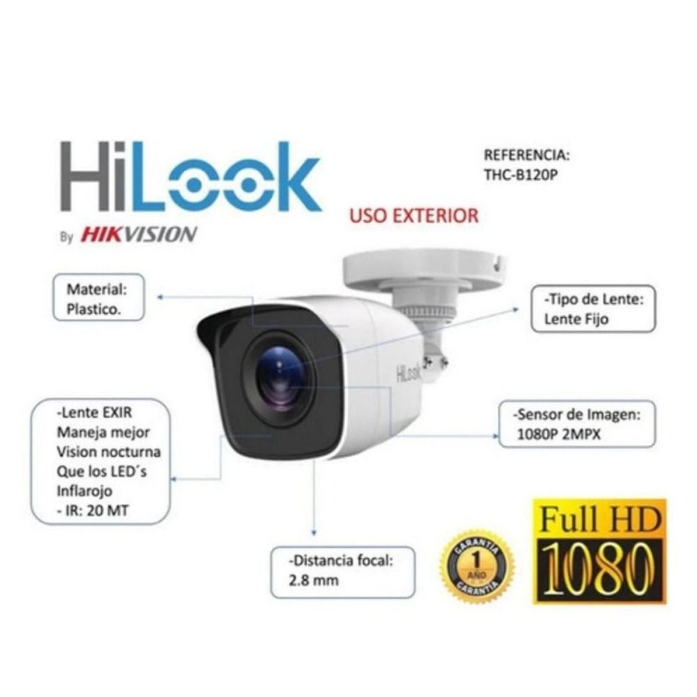 Kit de Seguridad Hikvisión Hilok Dvr 16ch incluye 16 Camaras 1080P + Cable