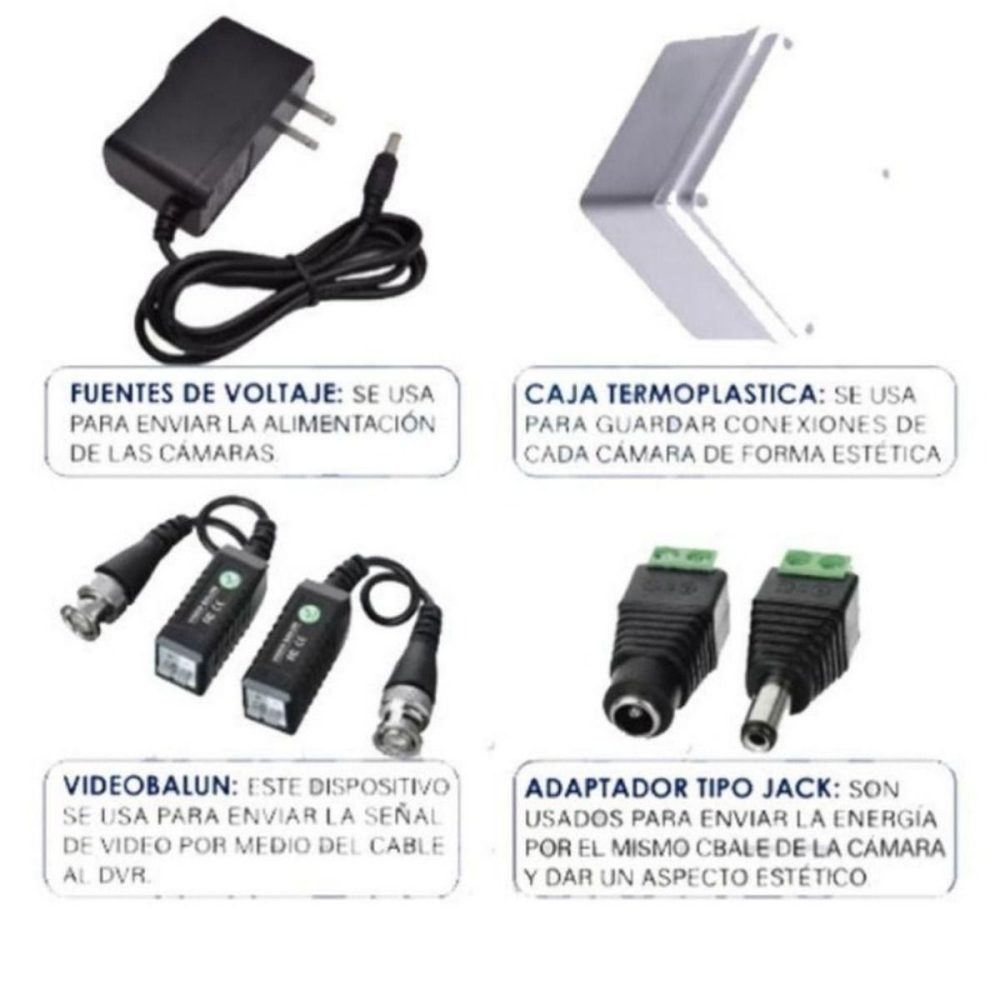 Kit de Seguridad Hikvisión Hilok Dvr 16ch incluye 16 Camaras 1080P + Cable