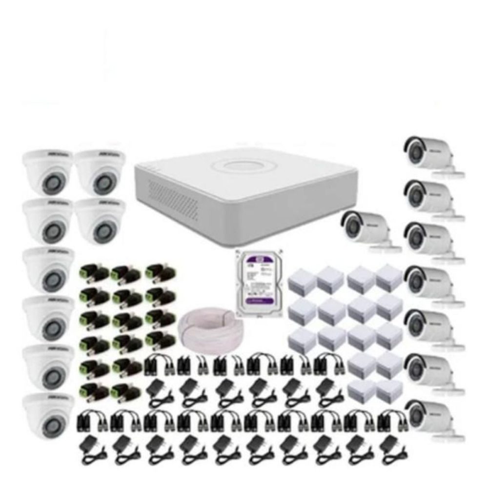 Kit Hikvision Dvr 16ch + 16 Cámaras 1080p + Disco D. 1tb