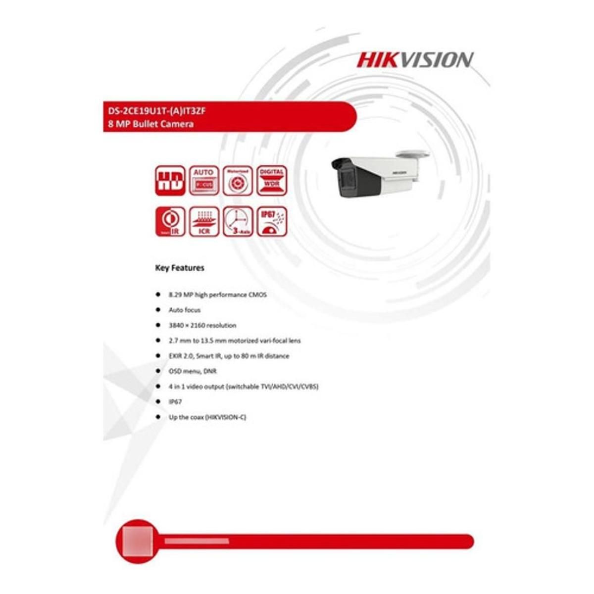 Camara de Seuridad Hikvision Bala 4K DS-2CE19U1T-IT3ZF 8 Mp