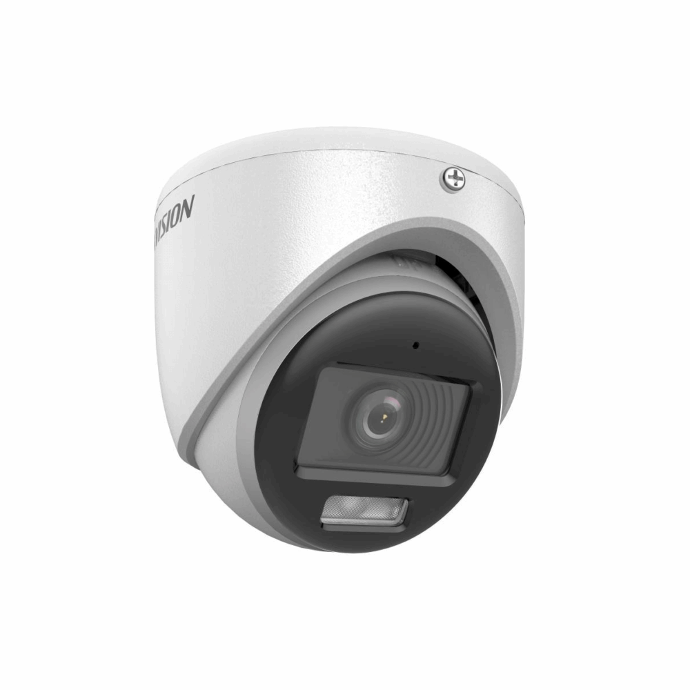 Turret TURBOHD 2 Megapixel (1080p) / Lente 2.8 mm / 20 mts IR + 20 mts Luz Blanca / Gran Angular 105° / Exterior IP67 / Micrófono Integrado / dWDR / 4 Tecnologías / Metal