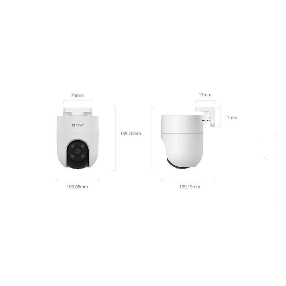 EZVIZ H8C WIFI PT 3 MP F4mm IA  FULL COLOR SEGUIMIENTO AUT DE PERS AUDIO BIDI DEFENSA ACTIVA SLOT MICROSD IP65