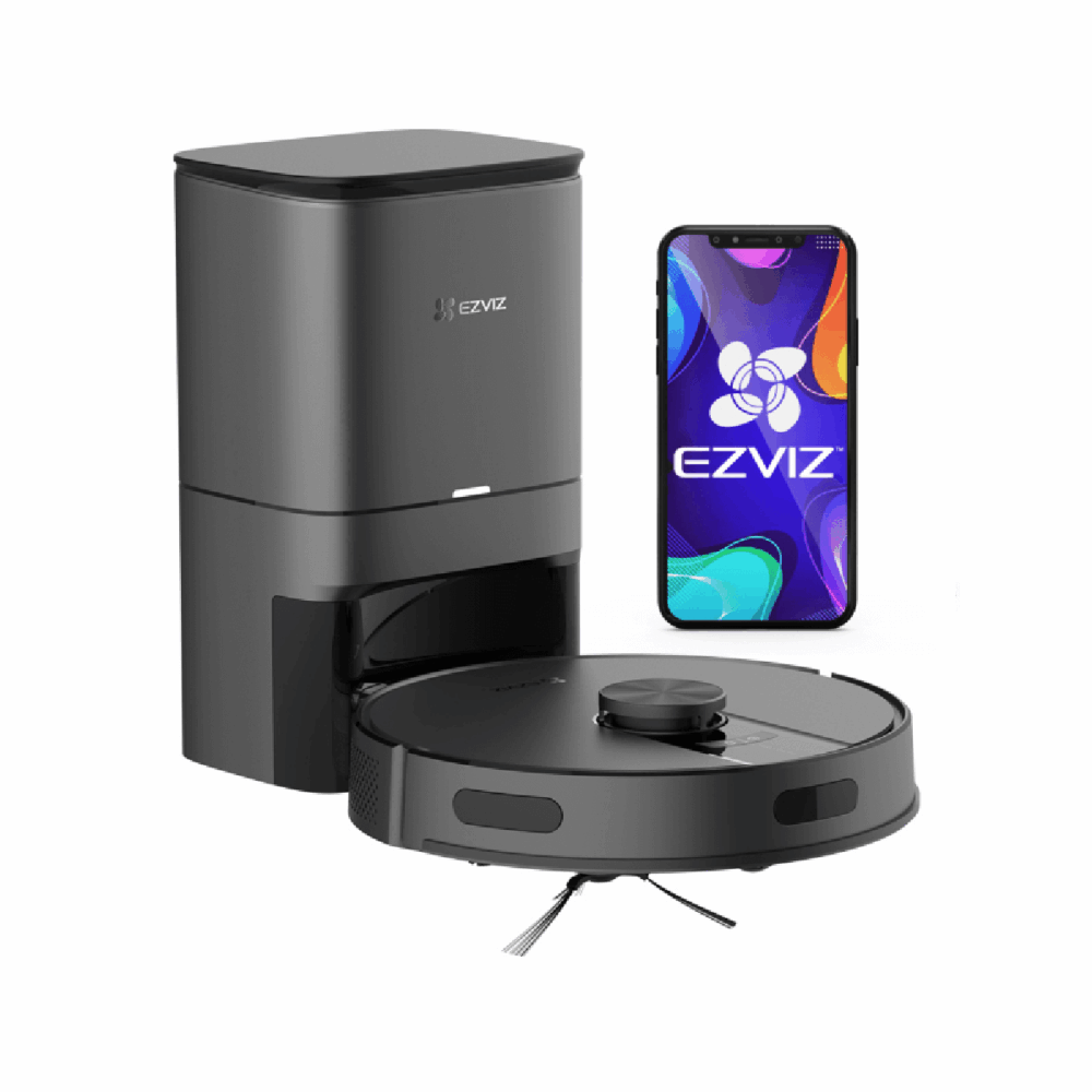 ASPIRADORA ROBOT WIFI CONTROL POR APLICACIÓN, 4.000PA DE SUCCION ASPIRA Y FRIEGA NAVEGACION INTELIGENTE LIDAR. NEGRA EZVIZ