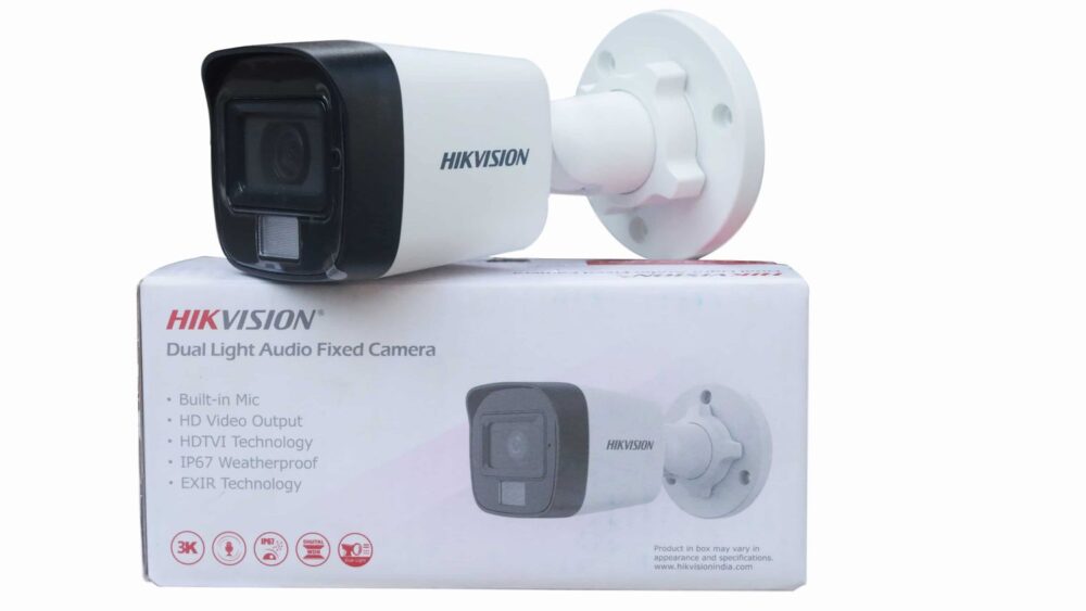 CAMARA TURBO BALA 3K HIKVISION DUAL LIGTH IR 30Mts LENTE 2.8mm AUDIO BIDIRECIONAL METAL IP67 DS-2CE16K0T-LTS