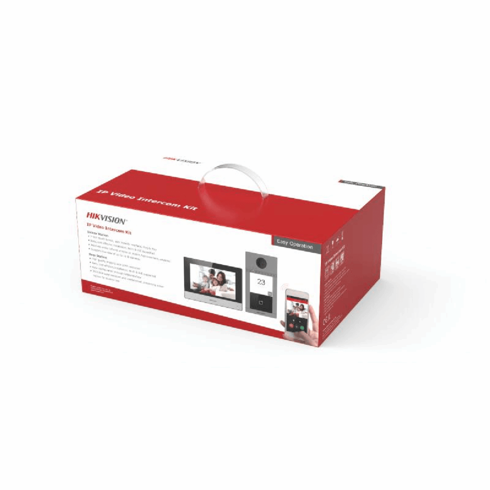 KIT VIDEOPORTERO IP HIKVISION CAMARA 2MP MONITOR- FRENTE CALLE-SWITCH POE- TF 32 GB DS-KIS602B