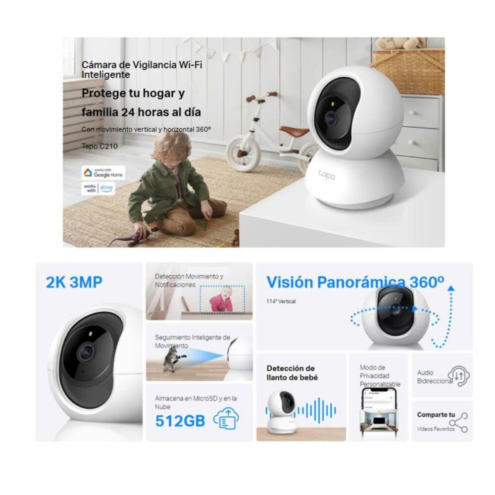 Kit Camara Seguridad Tp-link Tapo C210 2k + Micro 64gb X2