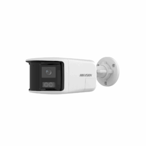 Bala IP 6 MP 2 Lentes 2.8 mm  Panorámica 180° 40 mts IR Exterior IP67 Luz Intermitente y Alerta de Audio y audio Bidireccional ACUSENSE WDR 120 Db Micro  Estrobo Azul y Rojo