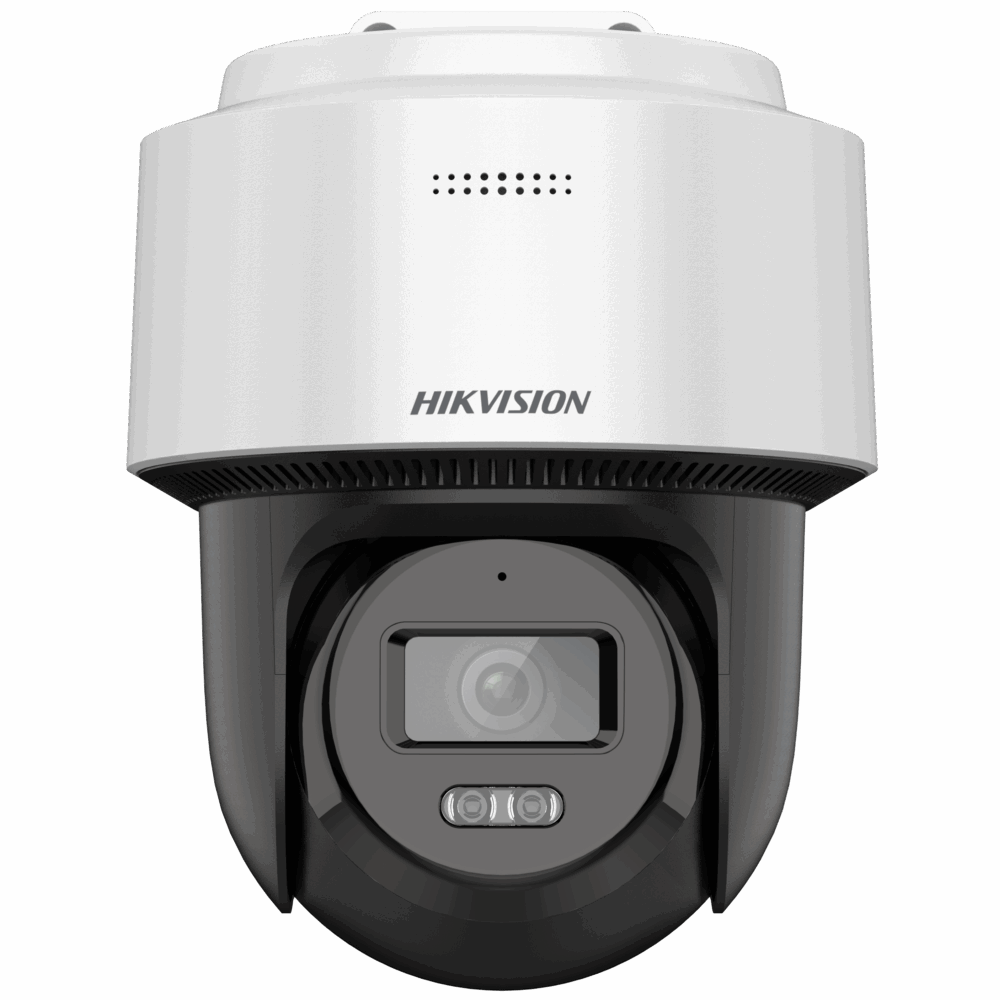 FlexVu Domo PT IP 4 Megapixel / Lente 4 mm / Dual Light 30 mts IR + 30 mts Luz Blanca) Autoseguimiento en Humanos PoE IP66 Micrófono y Bocina Integrado Audio de Dos Vías Micro SD  Incluye Montaje de Pared o Techo