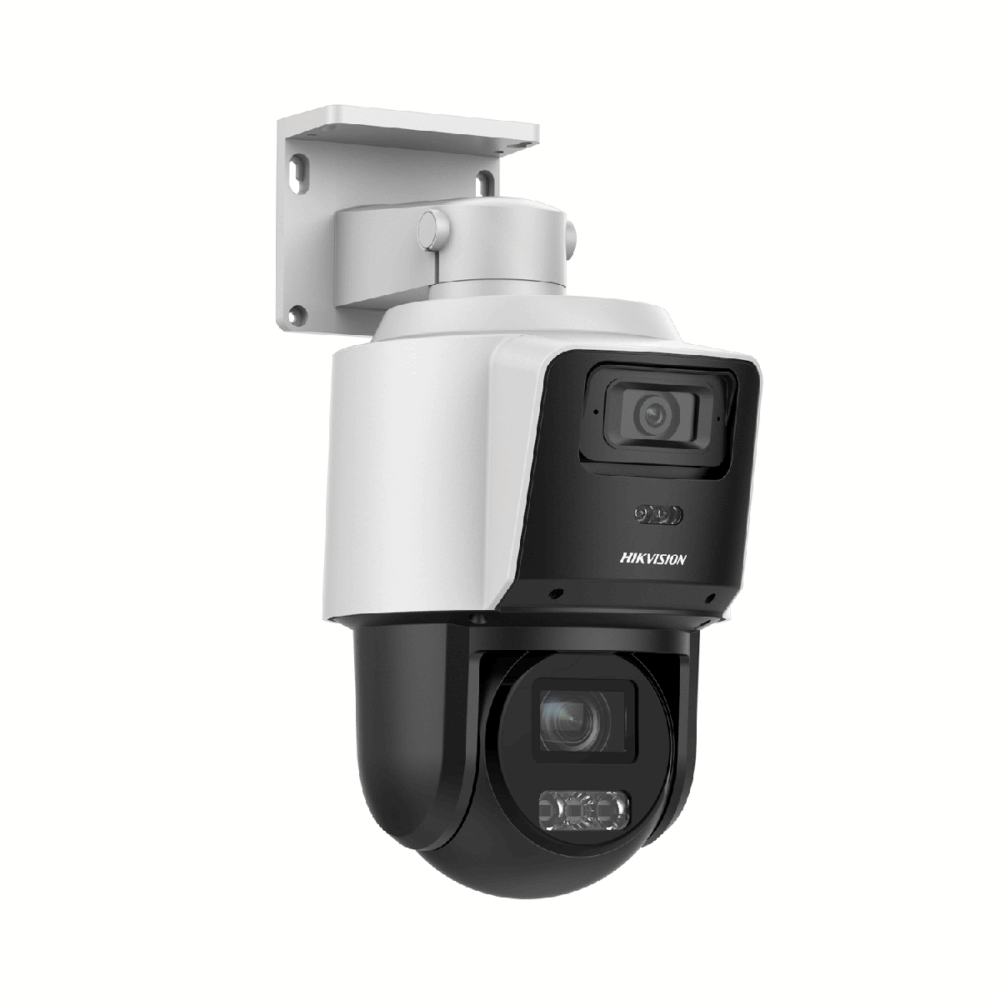 FlexVu Domo PT IP 4 Megapixel / Lente 4 mm / Dual Light 30 mts IR + 30 mts Luz Blanca) Autoseguimiento en Humanos PoE IP66 Micrófono y Bocina Integrado Audio de Dos Vías Micro SD  Incluye Montaje de Pared o Techo