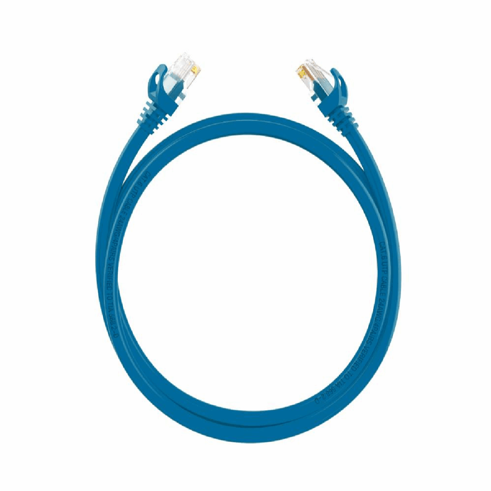Patch cord CAT6 U/UTP 24AWG CU Funda PVC 30U azul 2 m
