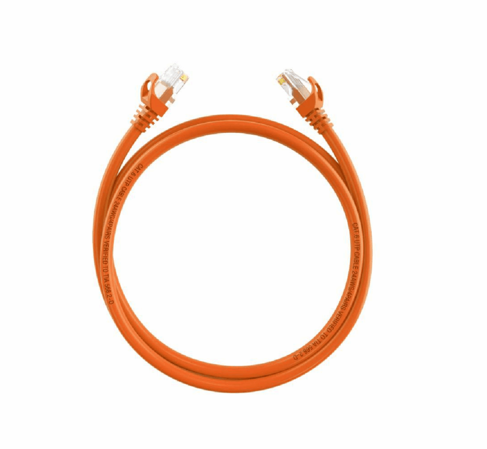 Patch cord  CAT6 U/UTP 24AWG CU Funda PVC 30U naranja 5 m
