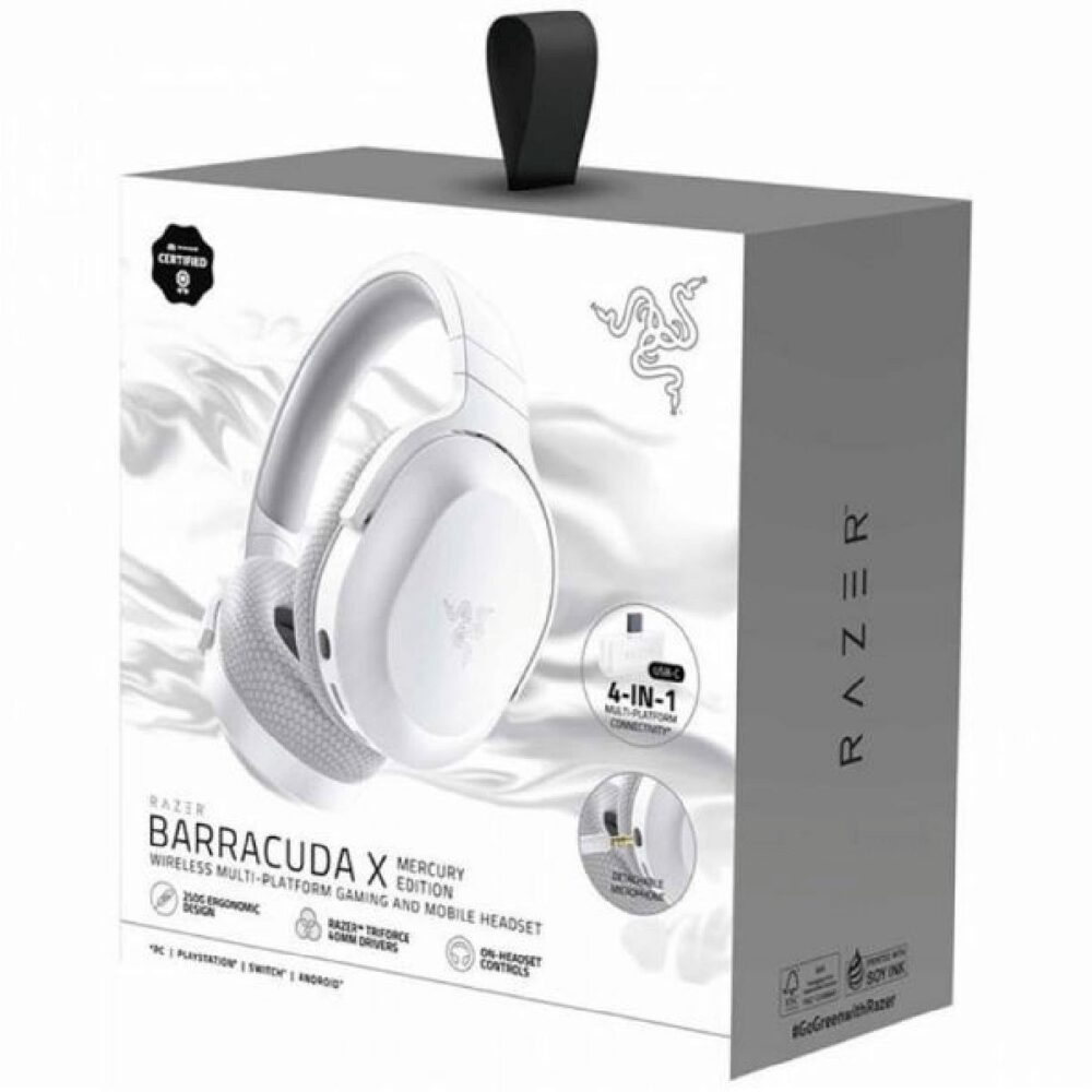 Diadema Razer Barracuda X Wireless PC-PS5 Batería 50h Blanca