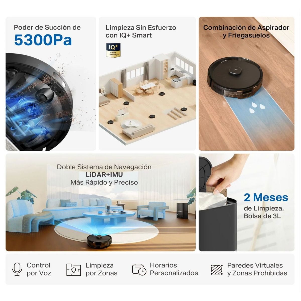 Aspiradora Robot Tp Link Tapo Rv30 Max Plus Base Autovaciado
