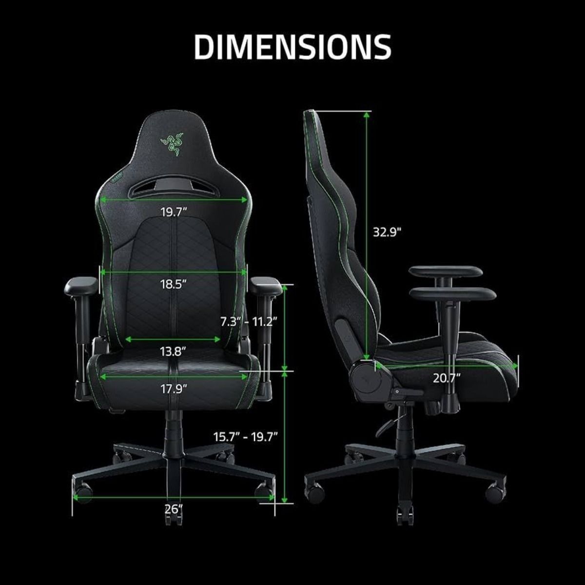 SILLA GAMER RAZER ENKI X - ESENTIAL HECHA DE CUERO SINTETICO