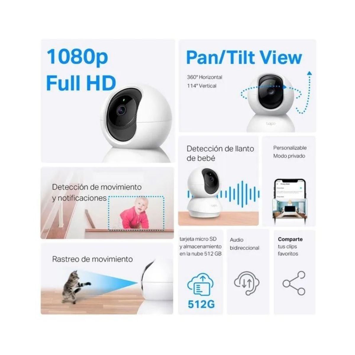 Combo 3 Cámaras seguridad Tp Link WIFI 2mp 1080p Tapo C200