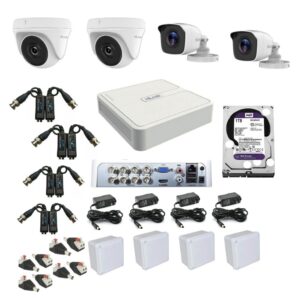 Kit Hilook 4 Camaras con DVR de 8 CH Disco duro 1TB y accesorios