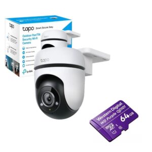 Combo Cámara de Seguridad  Wifi 2mp Tp Link Exterior Tapo C500 + Micro Sd 64GB Western Digital