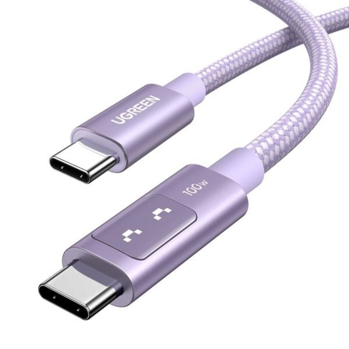 Cable Ugreen USB-C a USB-C 100W con Pantalla LED 1M Púrpura