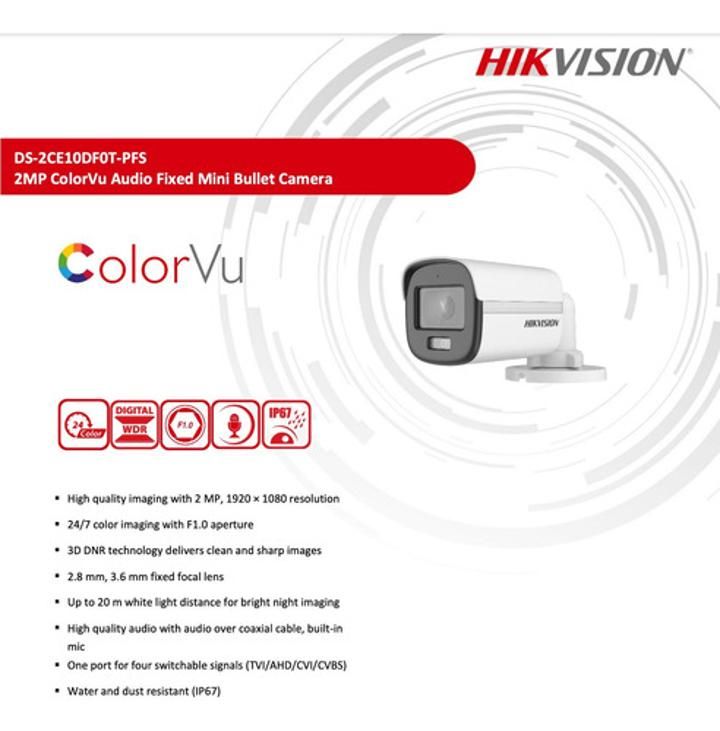 Combo Hikvision Cámara+video Balum+fuente Adapt+caja De Paso