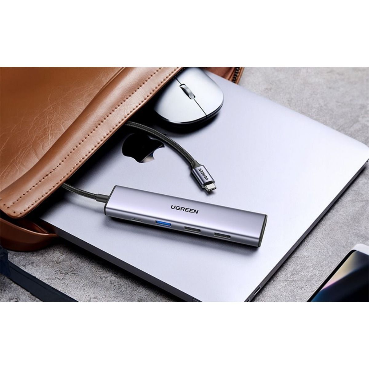 Adaptador HUB USB-C 5 Puertos UGREEN Multipuerto Aluminio